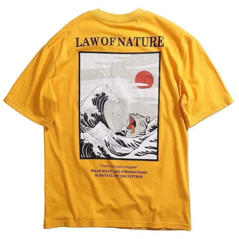 Funny Cat Waves </br> Japanese Shirt