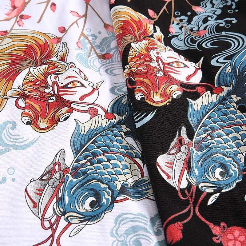 Goldfish & Kitsune Maks T-Shirt </br> Japanese T-Shirt
