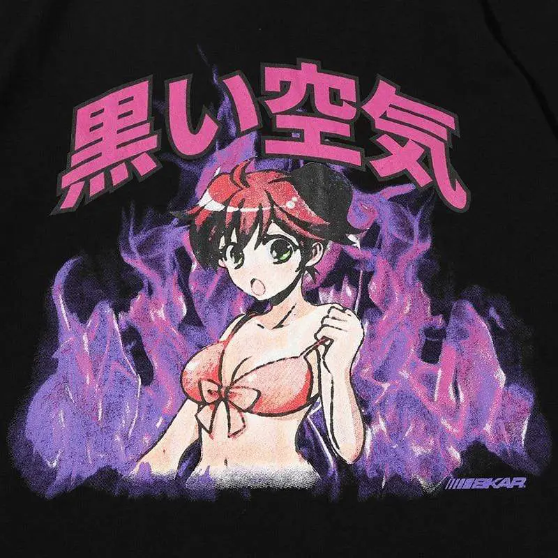 Anime girl hot pink oversized t-shirt