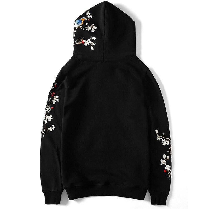 Japanese Birds Embroidered </br> Hoodie