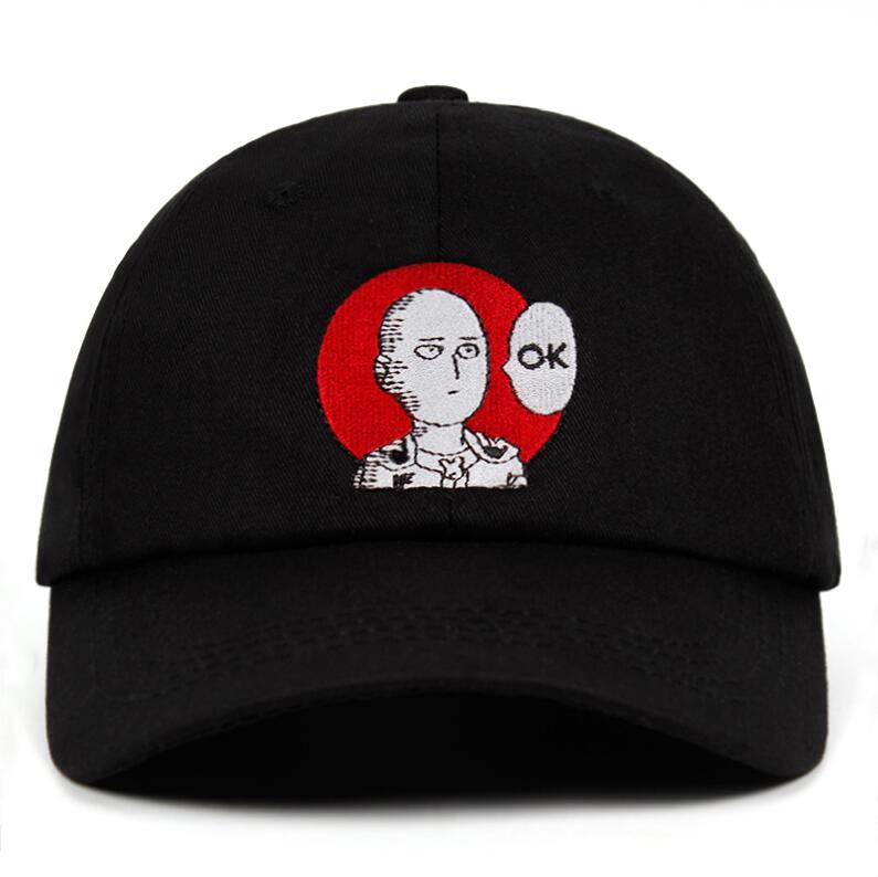 Japanese Cap ONE PUNCH-MAN Dad Hat 100% Cotton baseball cap Anime fan embroidery funny Hats for Women Men ok Man One Punch Man Snapback