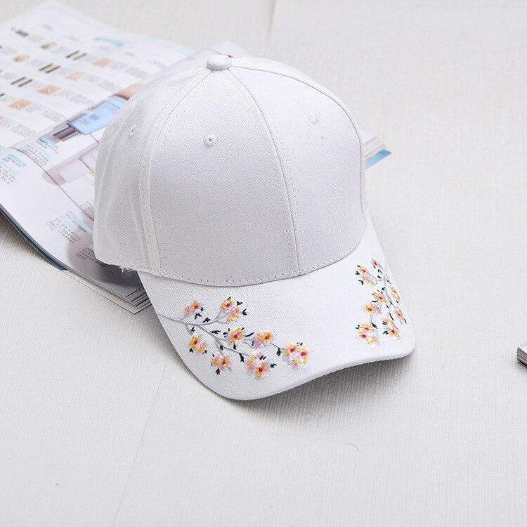 Japanese Cap YIFEI Fashion Hat Cotton Baseball Cap Plum Blossom Embroidery Cap Hip hop Cap Wind restoring ancient ways Cap gifts for woman
