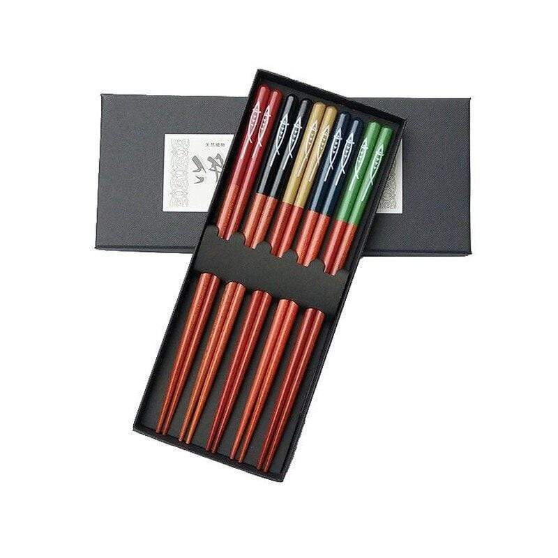 Japanese Chopsticks 5 pair Box Natural Wood </br> Japanese Chopsticks