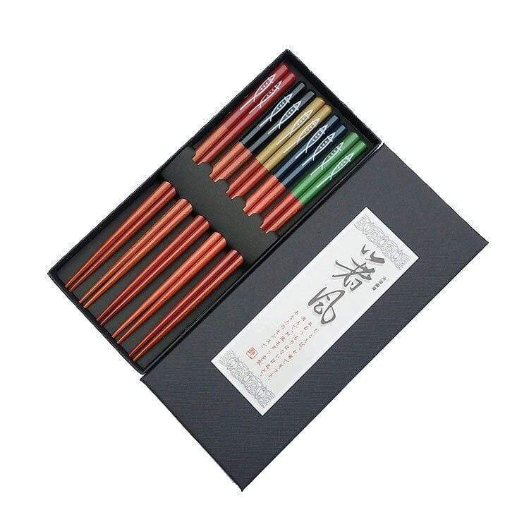 Japanese Chopsticks 5 pair Box Natural Wood </br> Japanese Chopsticks