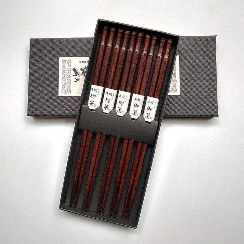 Japanese Chopsticks - 5 Pairs/SET Japanese Natural Wood Chopsticks Minaret Craft Wooden Chopsticks Household Reusable Tableware Sushi Chopsticks Gifts