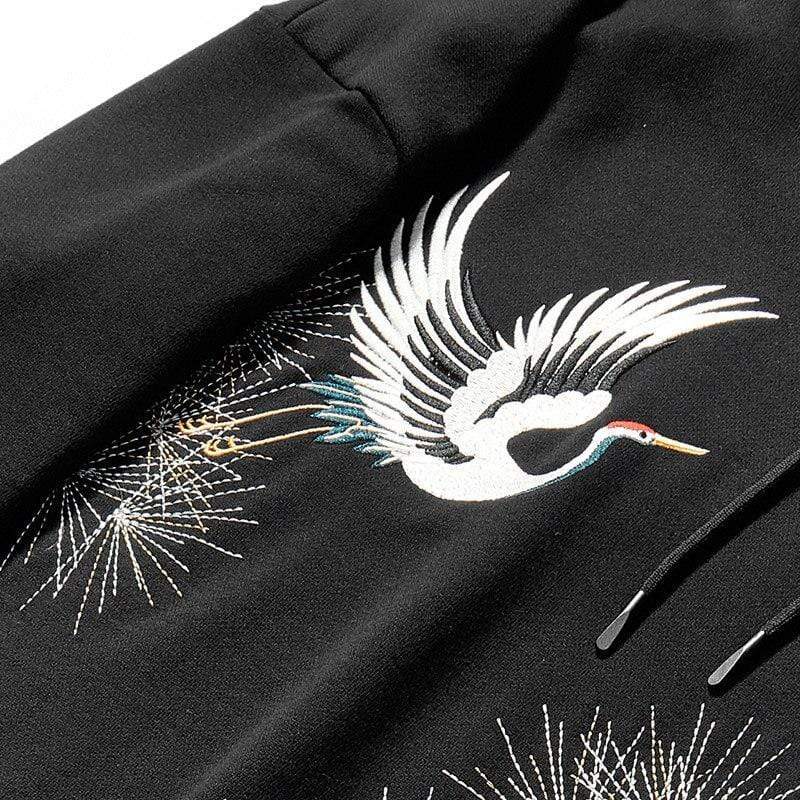Japanese Crane Drawing  </br> Hoodie