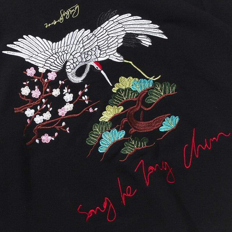 Japanese Crane Printed Streetwear  </br> Hoodie