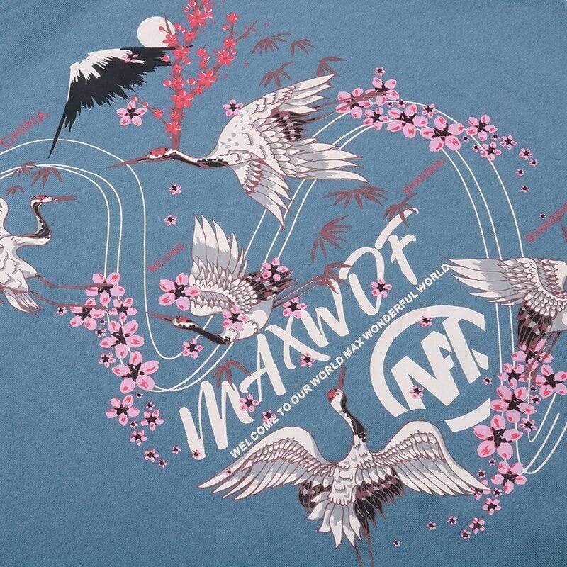 Japanese Crane & Sakura Style  </br> Hoodie