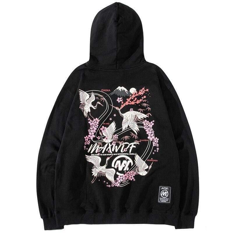 Japanese Crane & Sakura Style  </br> Hoodie