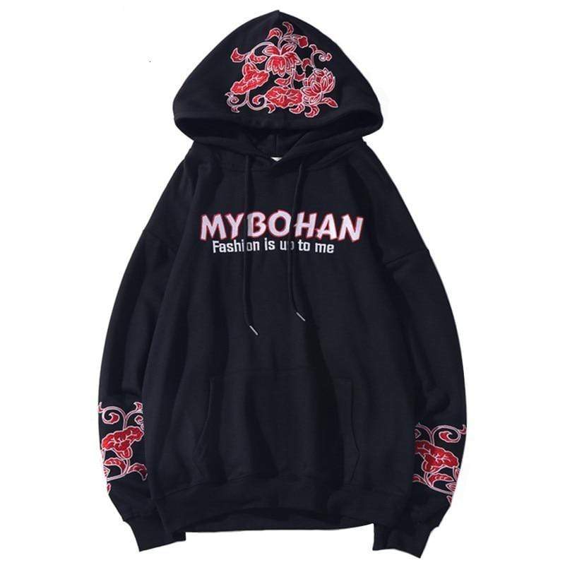 Japanese Embroidered Geisha Hoodie Japanese Temple