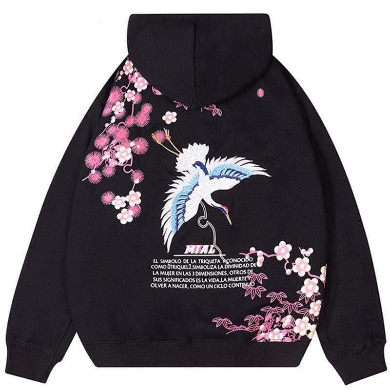 Japanese Embroidered Tsuru  </br> Hoodie