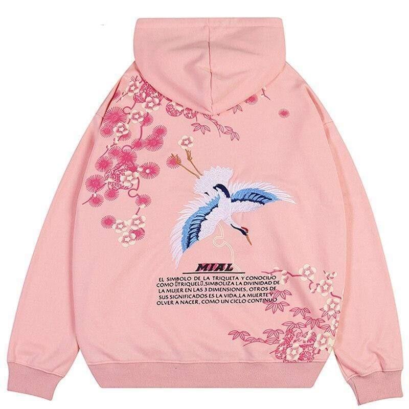 Japanese Embroidered Tsuru  </br> Hoodie