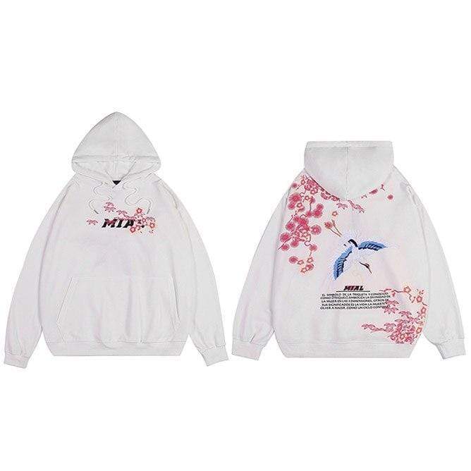 Japanese Embroidered Tsuru  </br> Hoodie