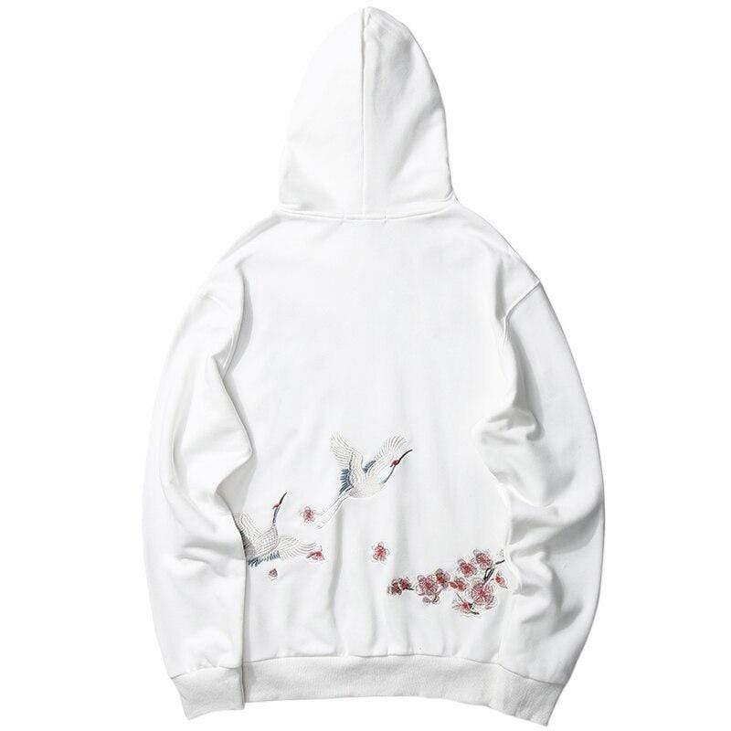 Japanese  Embroidered Tsuru  </br> Hoodie