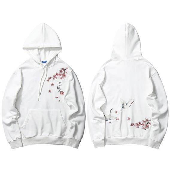 Japanese  Embroidered Tsuru  </br> Hoodie