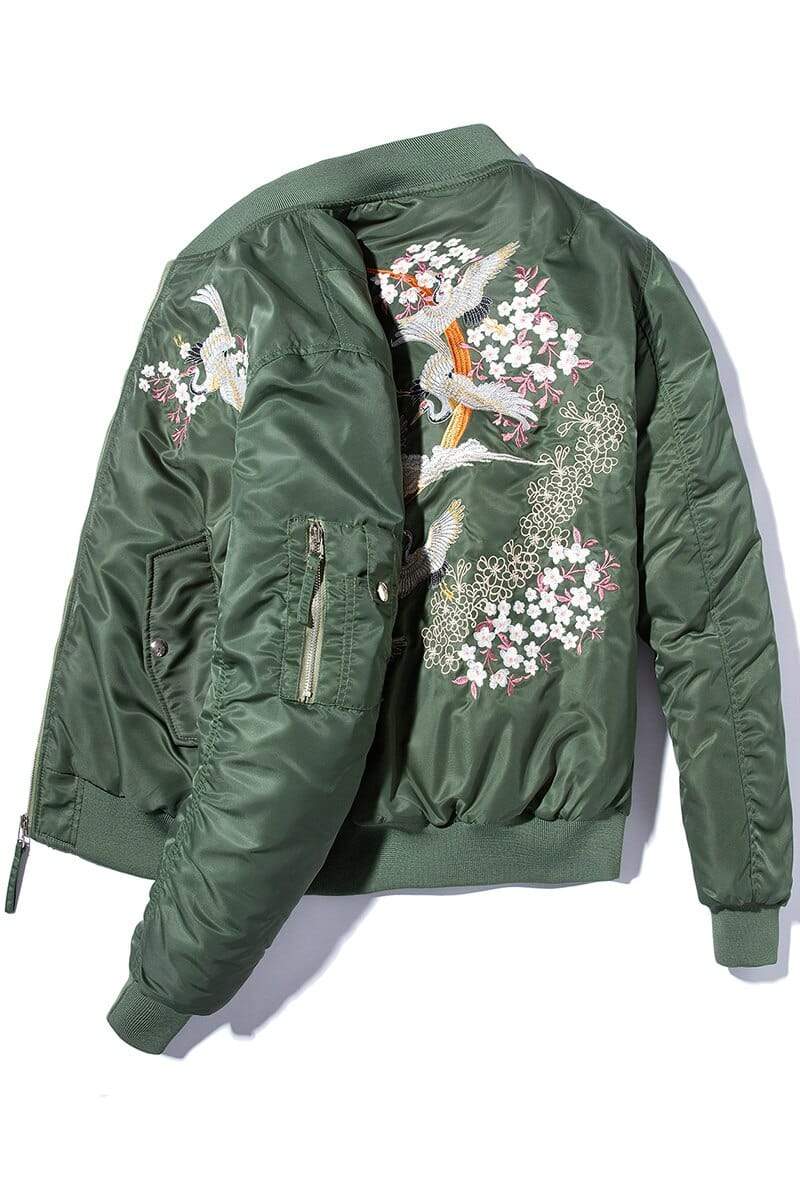 Japanese Floral Bomber Jacket | Japanese Temple