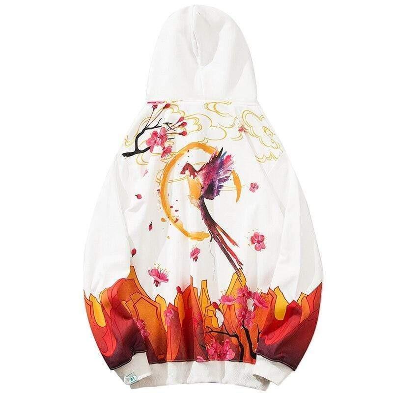 Japanese Red Bird Hoodie