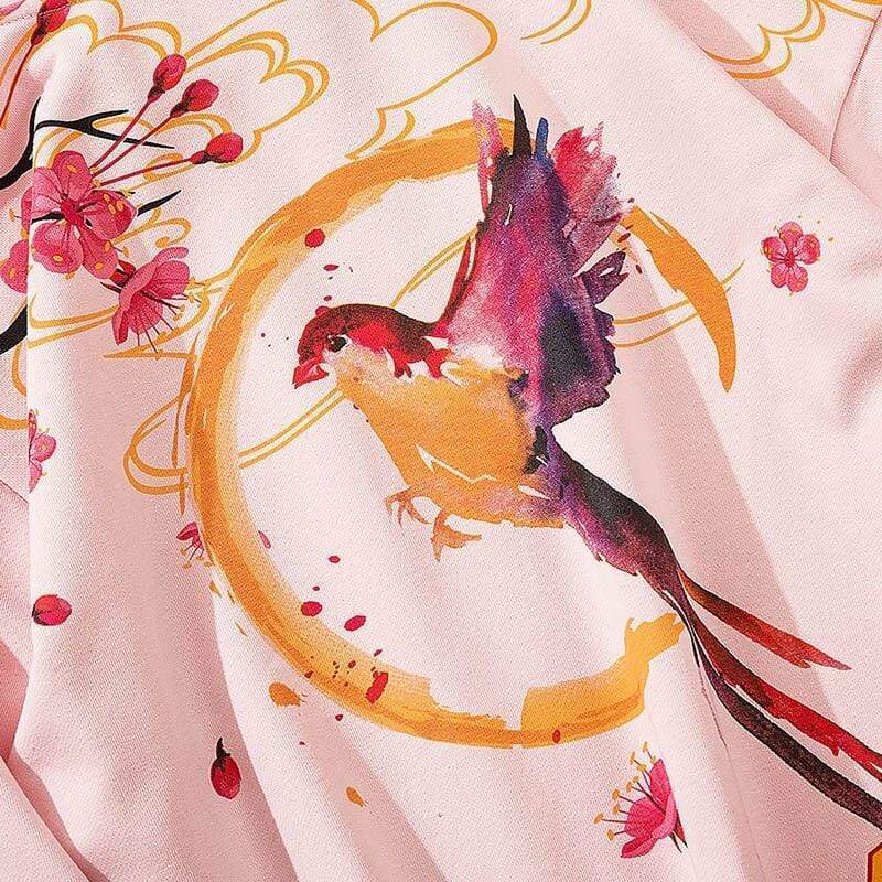 Japanese Red Bird Hoodie