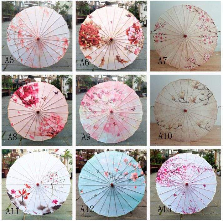 Japanese Umbrella - Silk Women Umbrella Japanese Cherry Blossoms Silk Ancient Dance Umbrella Decorative Umbrella Chinese Style Oil Paper Umbrella
