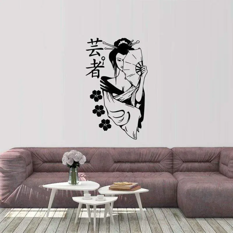 Japanese Wall Decals - Geisha Girl