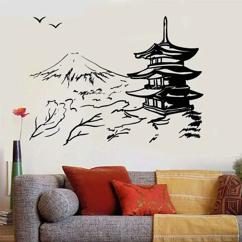 Japanese Wall Decals - Japanese Temple