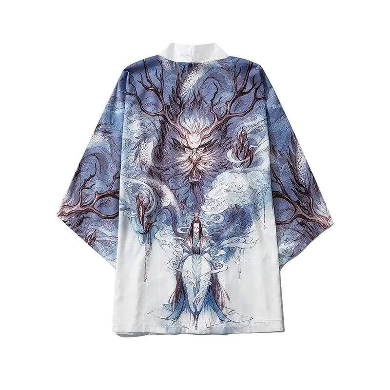 Wholesale Summer Anime Fox Print Shirts Loose Traditional Kimono Men Women  Yukata Japanese Cardigan Cosplay Haori Clothing From m.