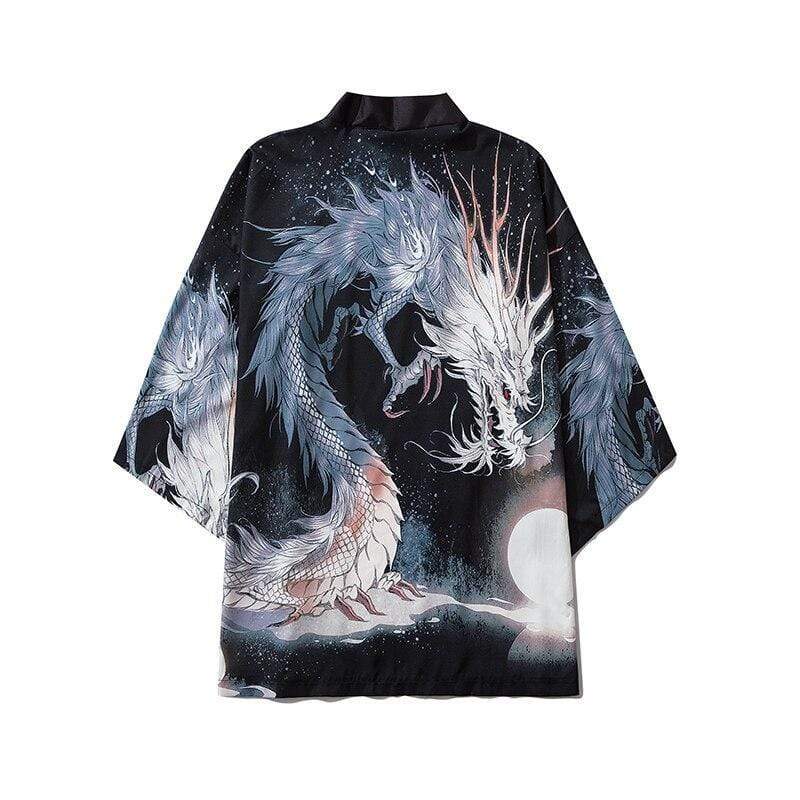 Night Dragon Kimono Jacket | Japanese Temple