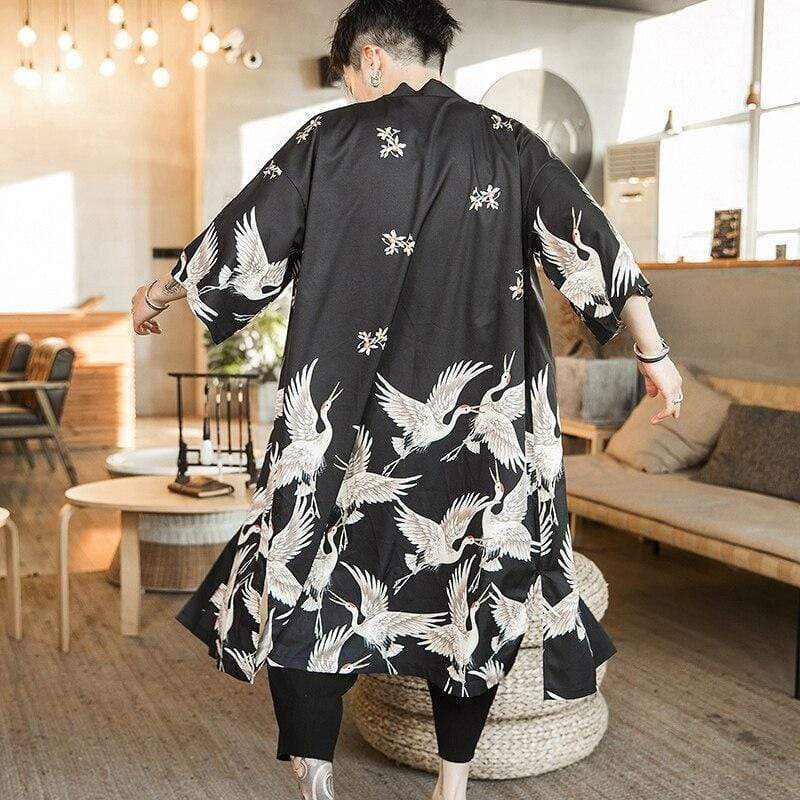 Japanese Ancient Warrior Apparels Asian Traditional Grey Yukata Robe Summer  Festival Male Clothing