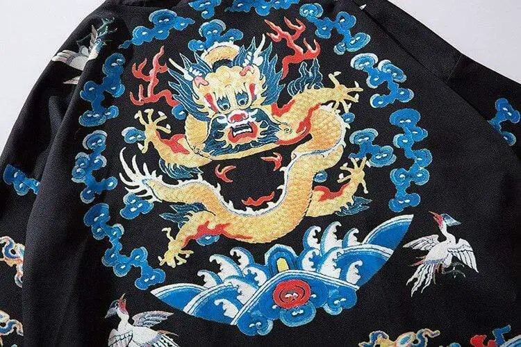 Japanese Temple Dragon Trip Kimono Jacket