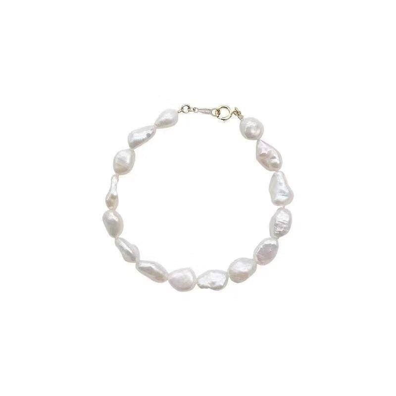 MENGJIQIAO New Japan Elegant Handmade Freshwater Pearl Bracelet For Women Girls Fashion Charm Bracelets & Bangles Jewelry Gifts