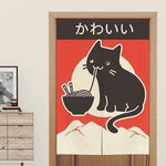 Noren Curtain</br> Black Neko