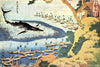 Ocean Landscape and whaling Print </br> Japanese Woodblock print