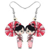 Pink Geisha </br> Japanese Earrings