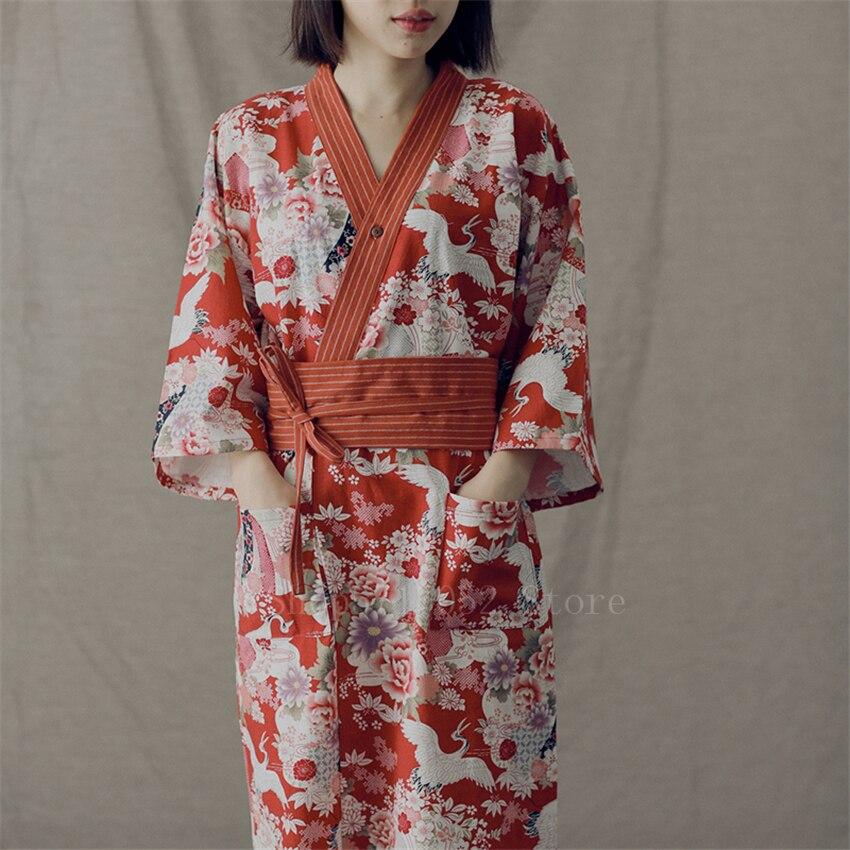 Red crane pattern </br> Women's Yukata