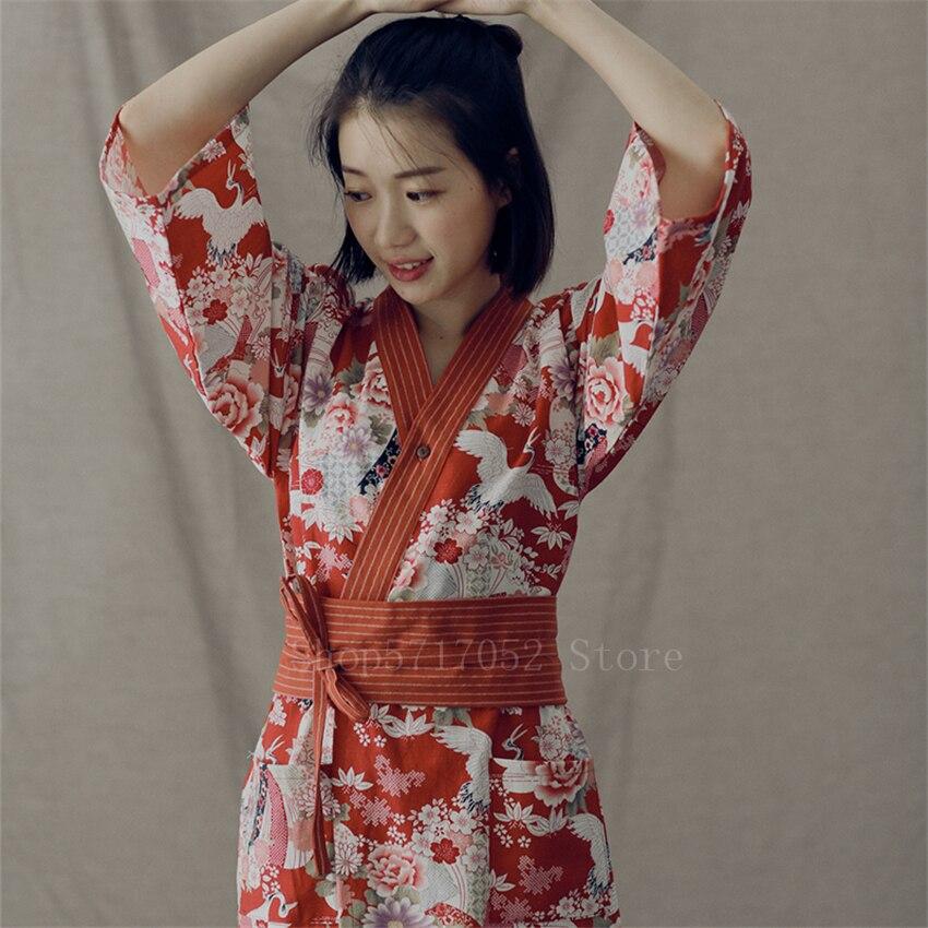 Red crane pattern </br> Women's Yukata