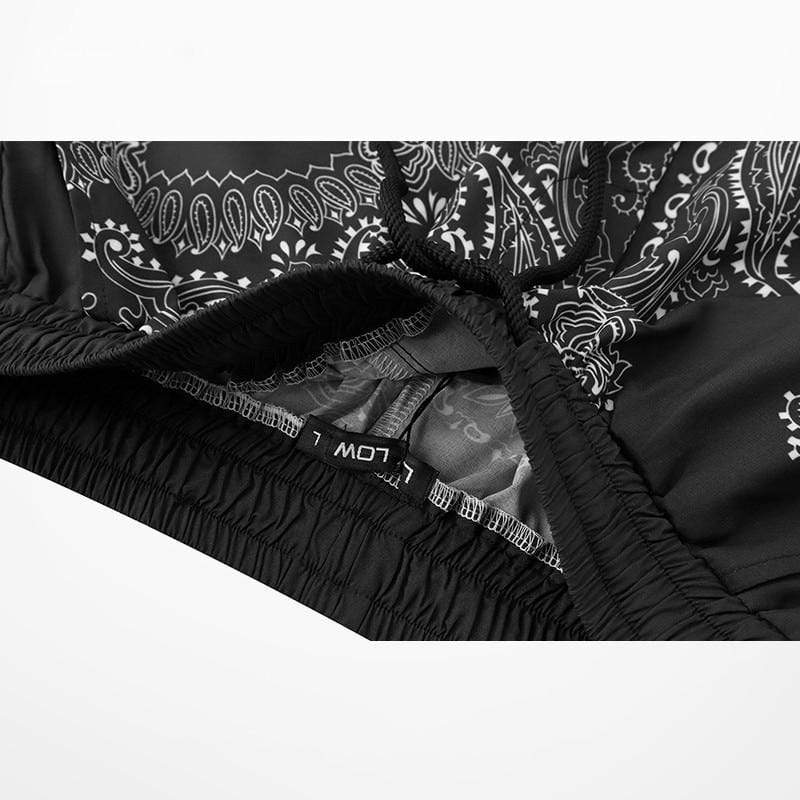 Retro Japanese Style Shorts Men Casual Wear Hip Hop Cashew nut Print Short Pants Tide Brand Skateboard Street Men's Shorts