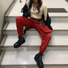 Rockmore Harajuku Ribbon Cargo Pants Women Plus Size Joggers Winter Sweatpants Trousers Black Loose Wide Leg Sweat Pants Femme