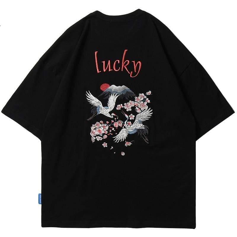 Sakura Lucky Crane </br> Japanese T-shirt