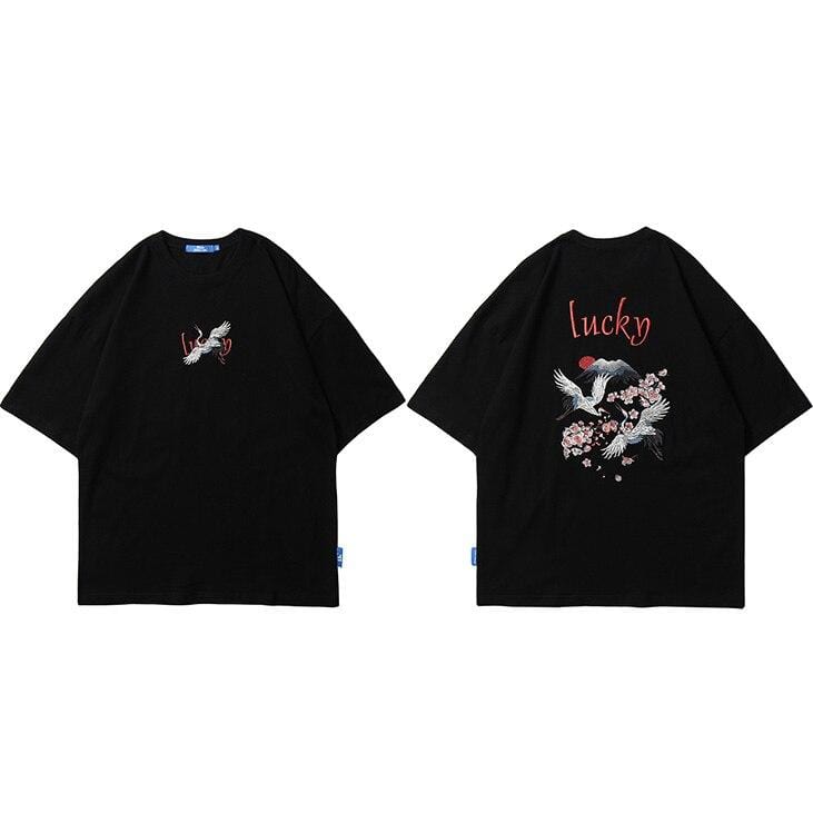Sakura Lucky Crane </br> Japanese T-shirt