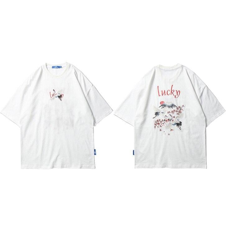 Sakura Lucky Crane </br> Japanese T-shirt