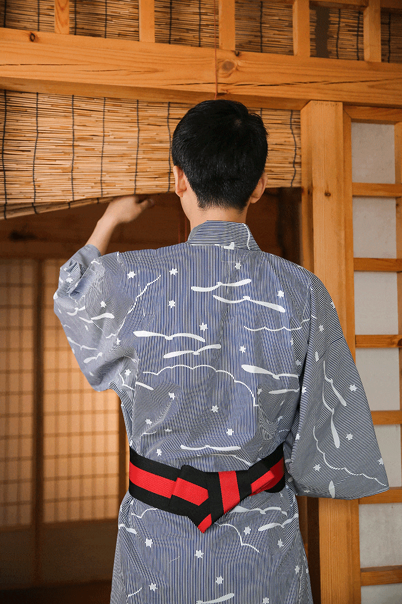 Stylis Japanese Men's Kimono  Japanase Temple - Japanese Temple