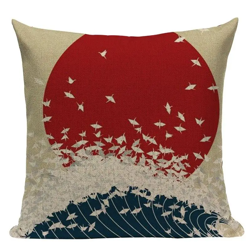 Traditional Crane </br> Japanese Cushion Cover