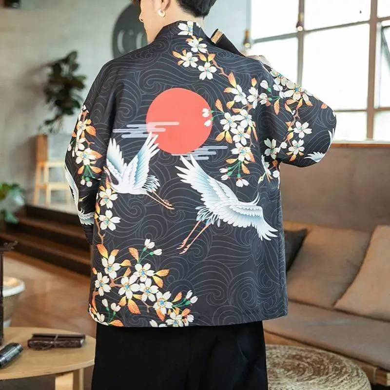 Japanese Yukata flowing water design cotton for men summer kimono cloth