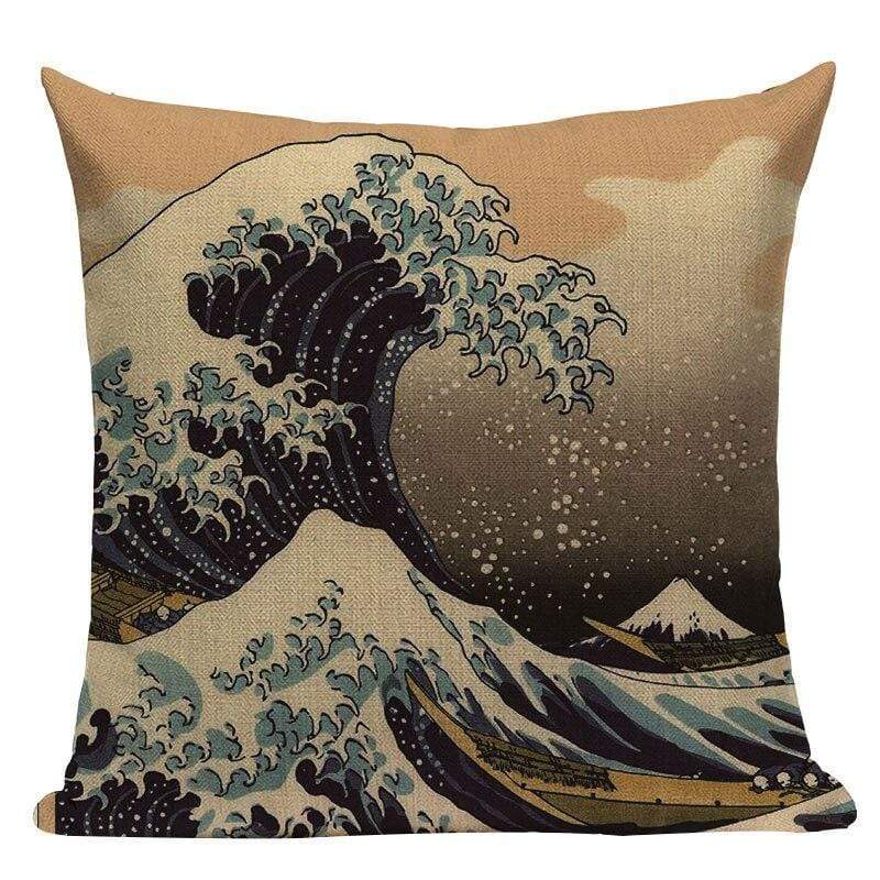 Traditional Sunset Wave </br> Japanese Cushion Cover