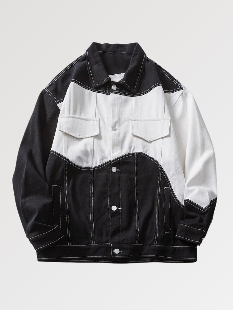 Veste en Jean Noir 'Black & White'