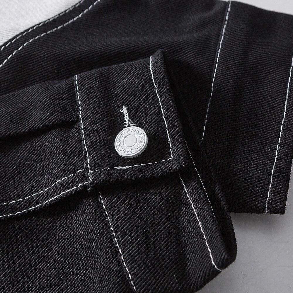 Veste en Jean Noir 'Black & White'