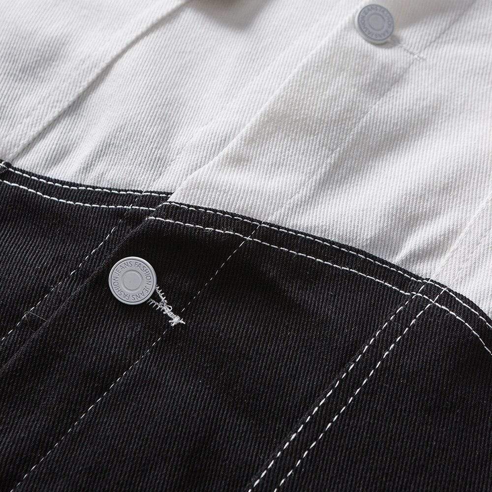 Veste en Jean Noir 'Black & White'