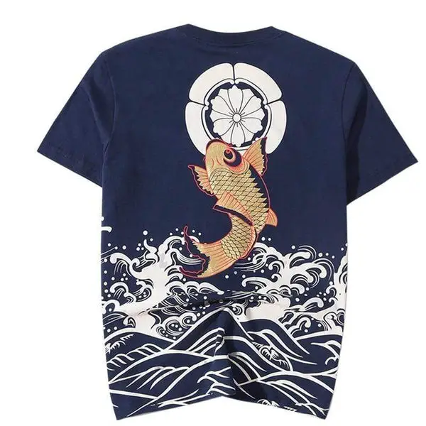  Fish Design Jersey Sport T-Shirt - Koi Fish T-Shirt - Graphic  Sport Tee - Black, S : Clothing, Shoes & Jewelry