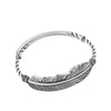 XIYANIKE 925 Sterling Silver Japanese and Korean Fashion Feather Bracelet Hip Hop Retro Cold Wind Light Luxury Niche design